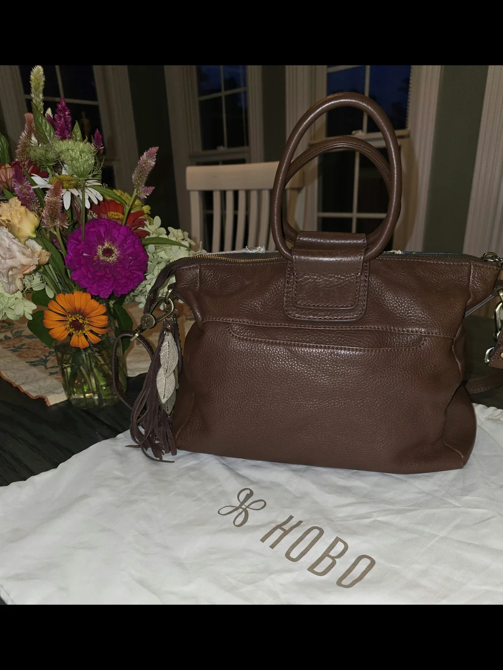Vintage HOBO Sheila Medium Mixed Media Patchwork Leather Satchel  Bag Cover